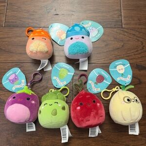 Squishmallow (NWT) keychain clip Veggie plush bundle